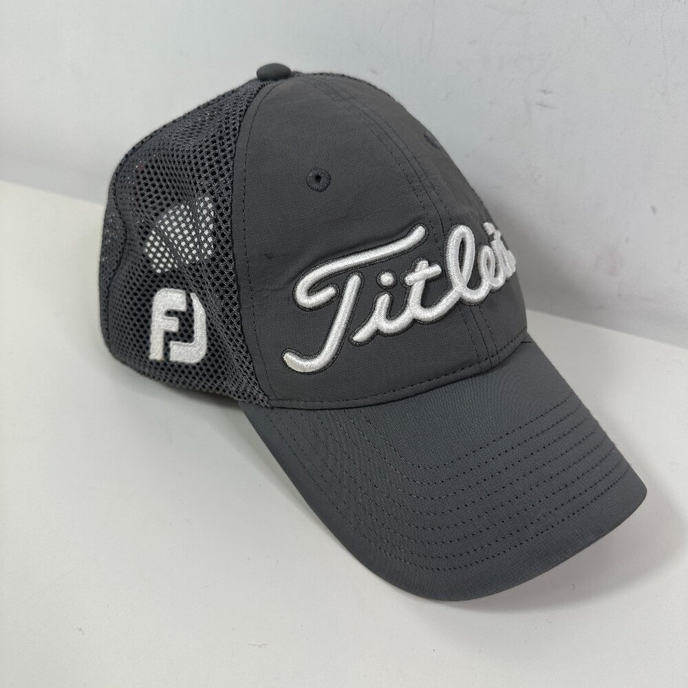 Titleist FJ FootJoy Pro V1 Stretch Fit Golf Hat Cap Adjustable Unisex Gray